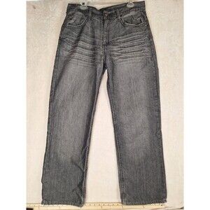 Vintage Chams Jeans Mens 36 X 32 Silver Embroidered Y2K Skater Streetwear Grunge
